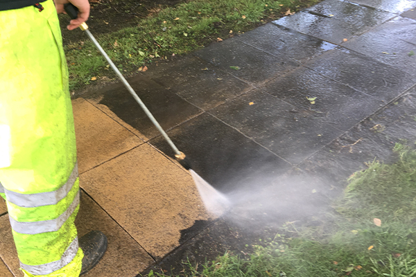 An image of a drive being cleaned